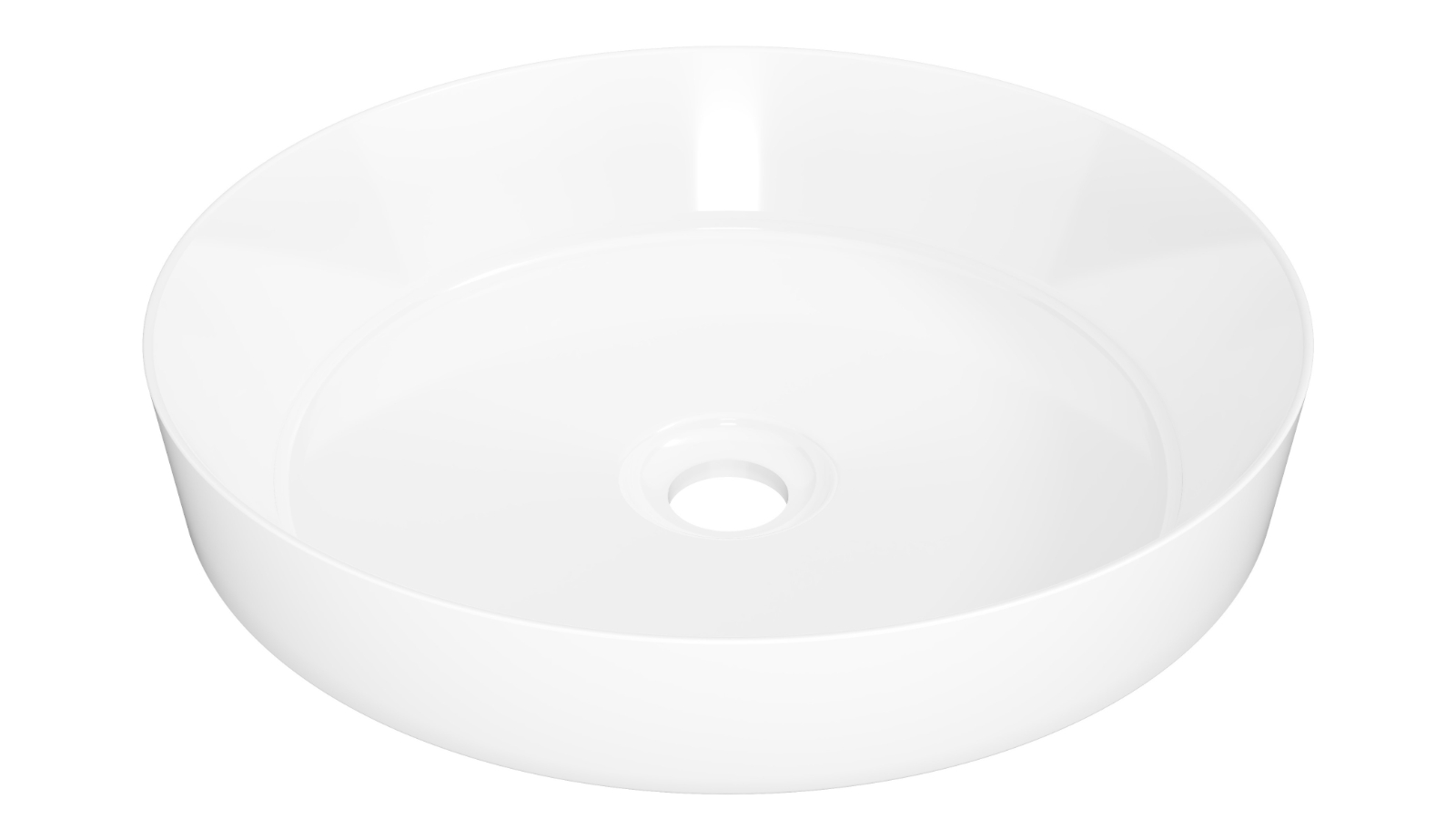 Timberline Radius 400mm Inset Basin - Gloss White