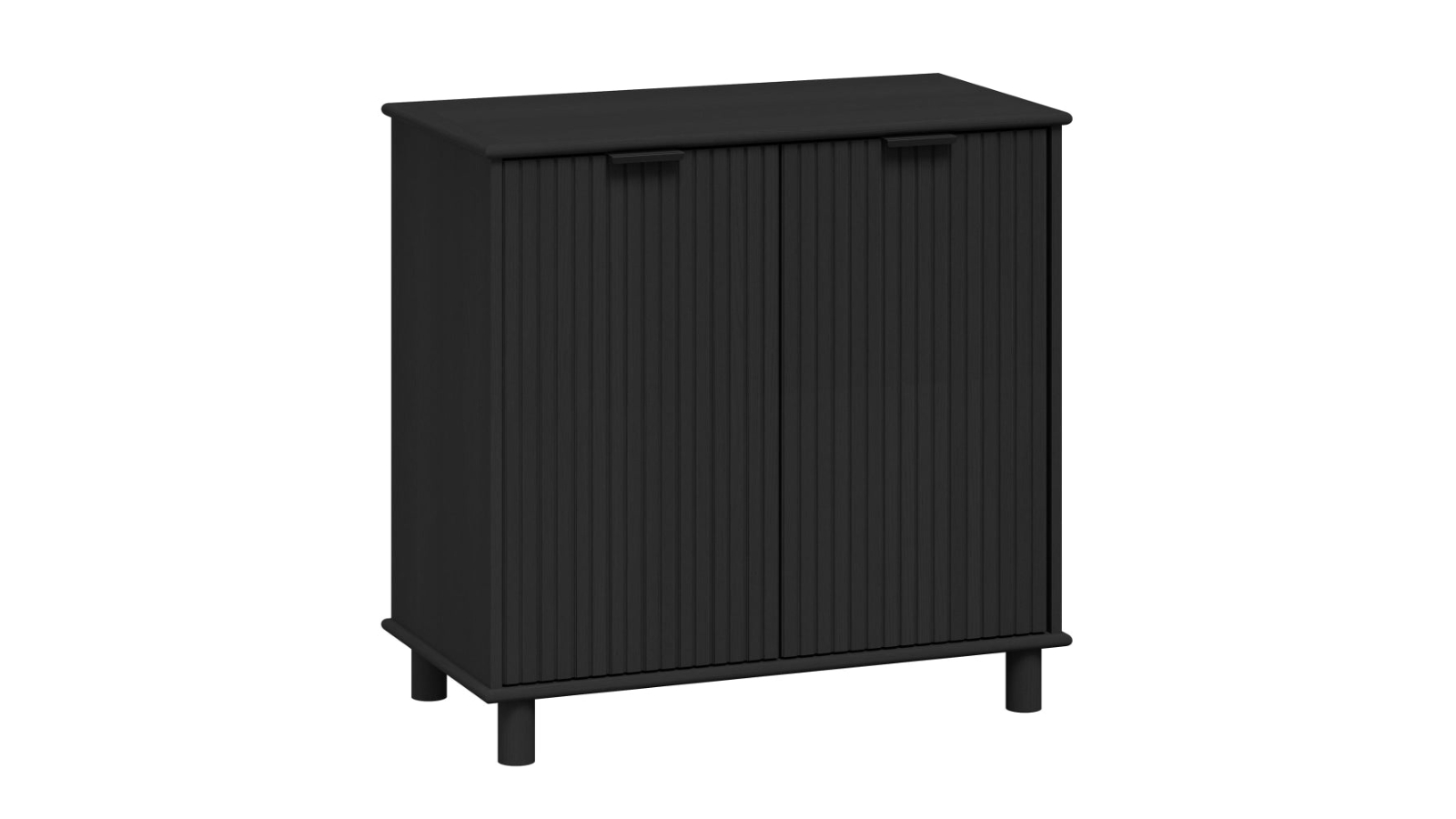 Munique 2-Door Randy Cupboard Sideboard Storage Cabinet - Woodgrain Black