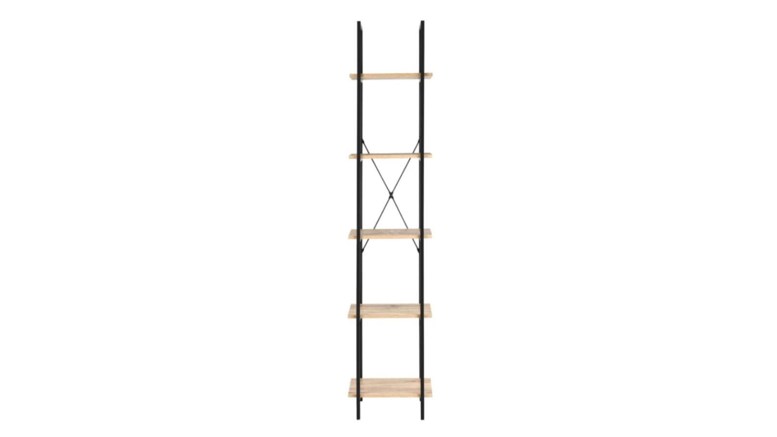 Design Square 5-Tier Randy Narrow Bookcase Display - Oak/Black