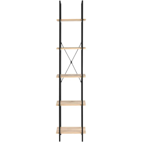 Design Square 5-Tier Randy Narrow Bookcase Display - Oak/Black