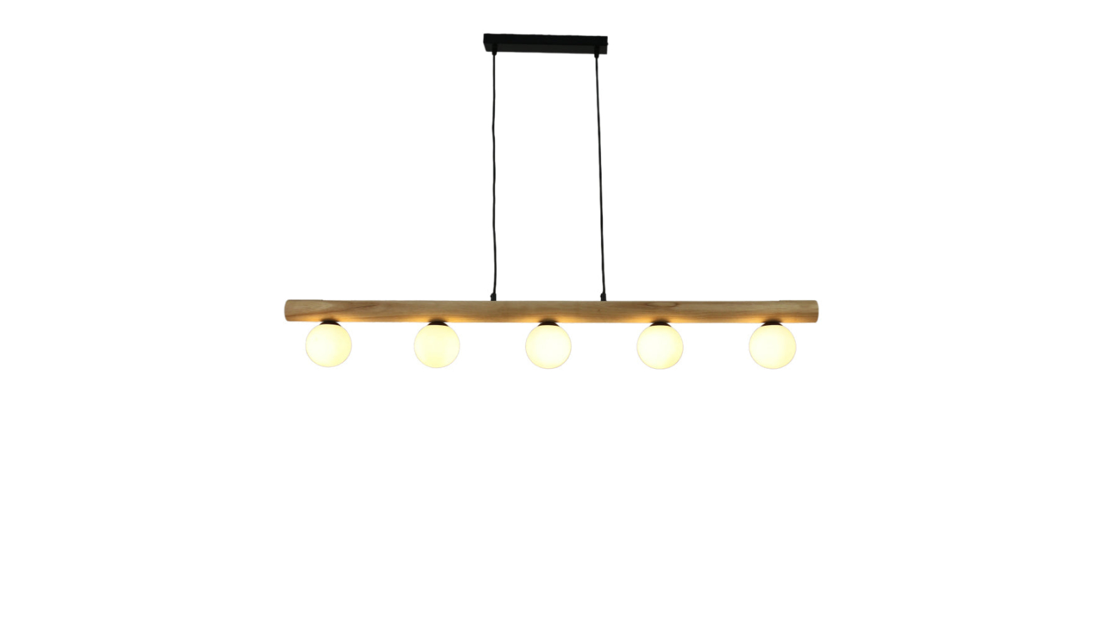 Luminea Randy Wood Grain Finish Hanging Pendant Light - Black/Wood