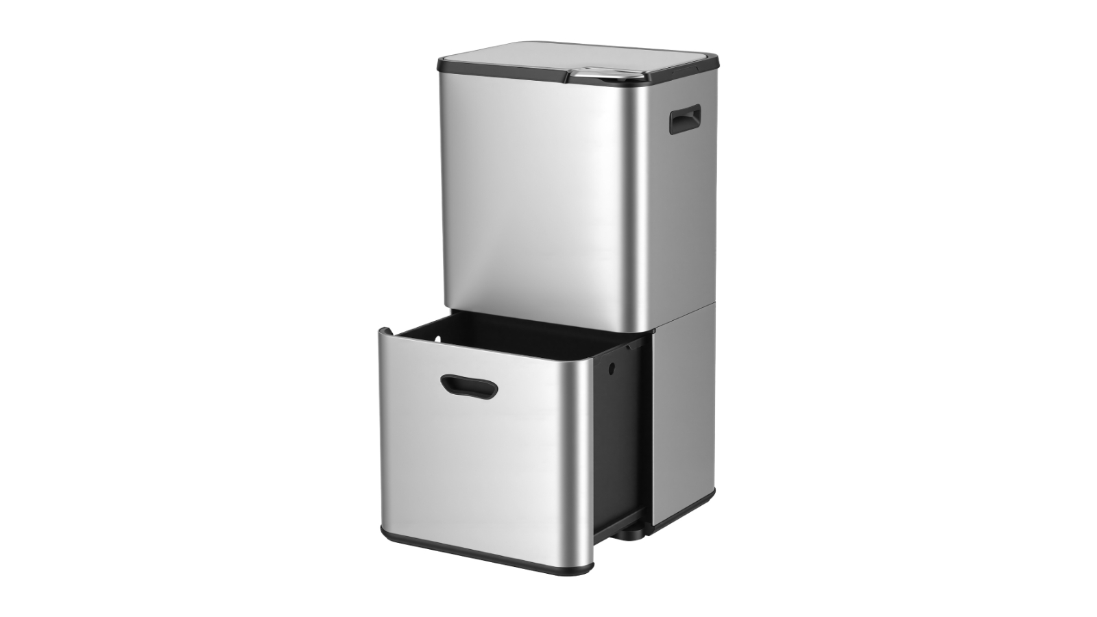 Cefito 63L Rubbish Compartment Stainless Steel Split Door Trash Can - Silver
