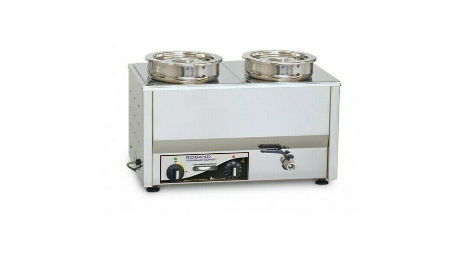 Roband 2 x 20cm Round Pots Counter Top Bain Marie