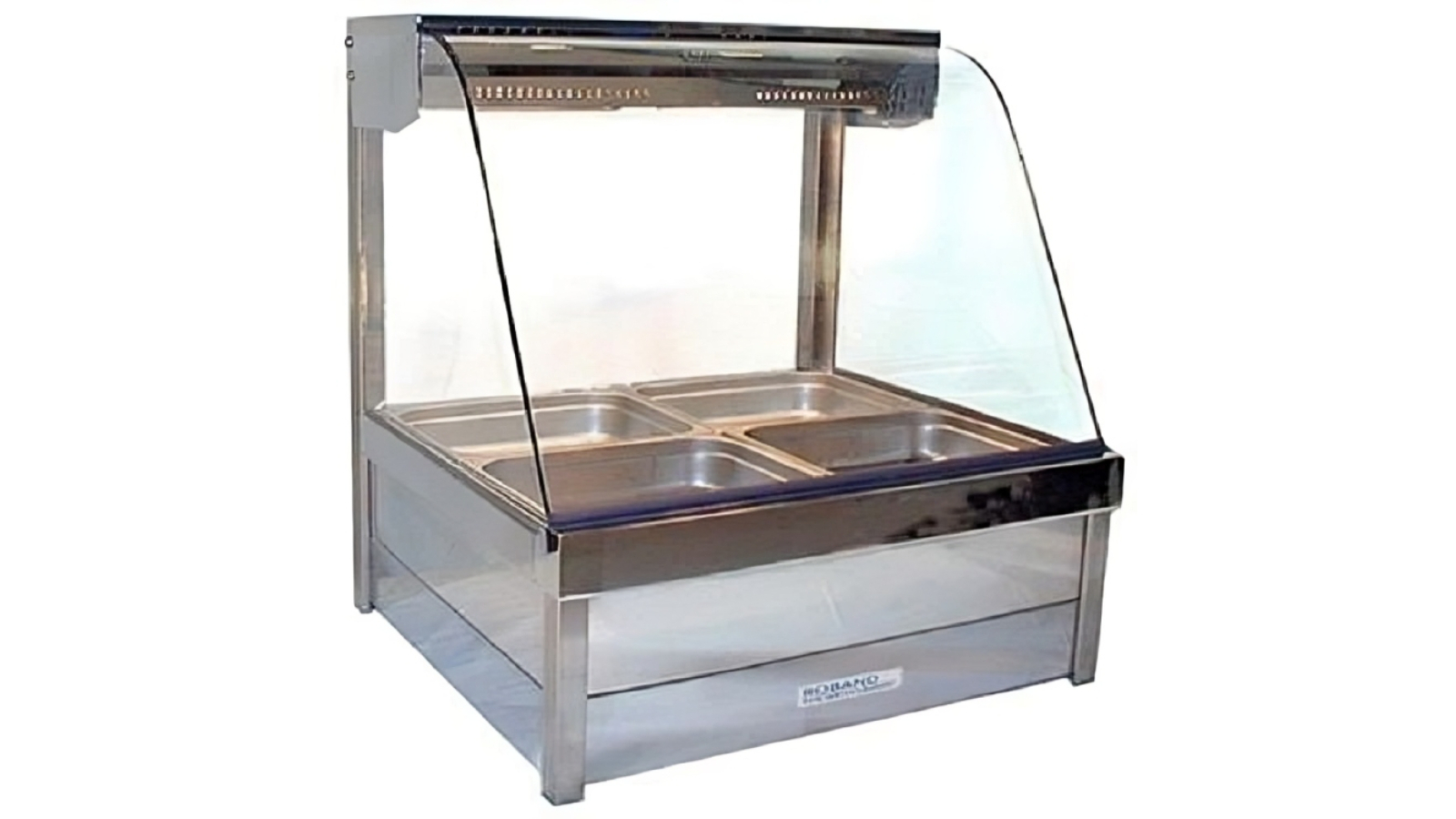 Roband Curved Glass Hot Food Display Bar with 4 Pan Double Row