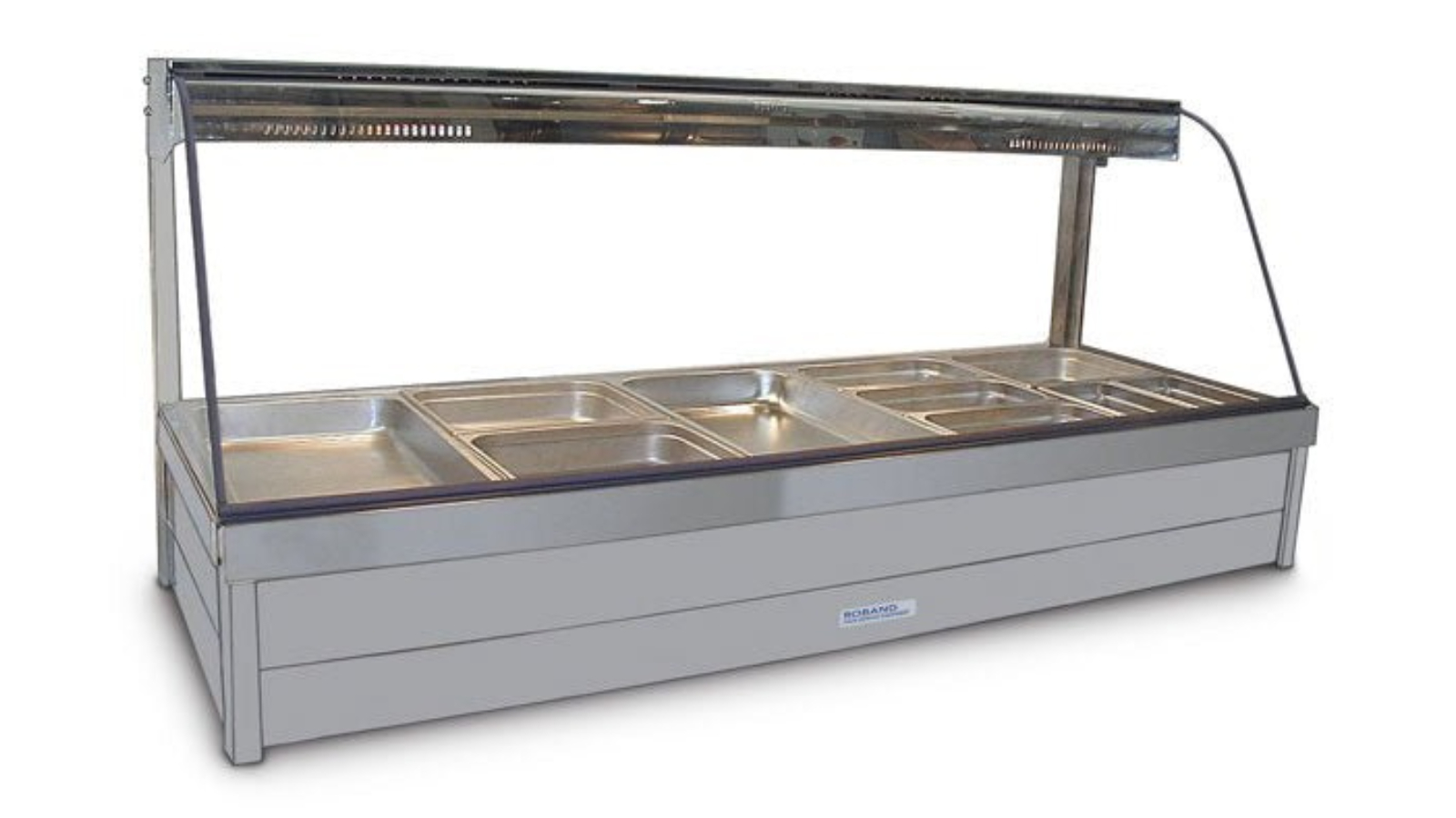 Roband Curved Glass Hot Food Display Bar with 10 Pan Double Row