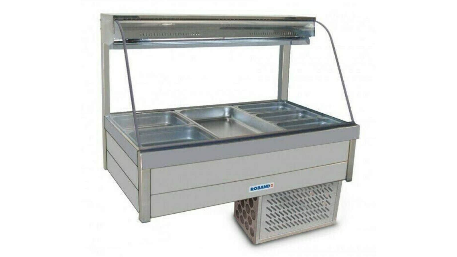 Roband Curved Glass Refrigerated Display Bar with 6 Pan/Piped and Foamed Only