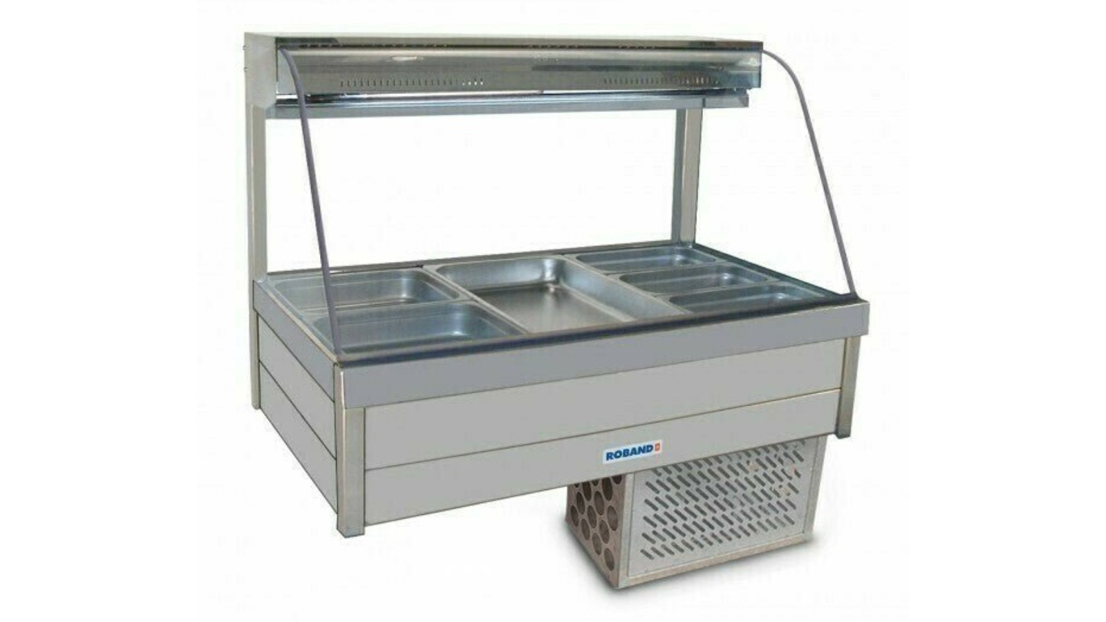 Roband Curved Glass Refrigerated Display Bar with 6 Pan