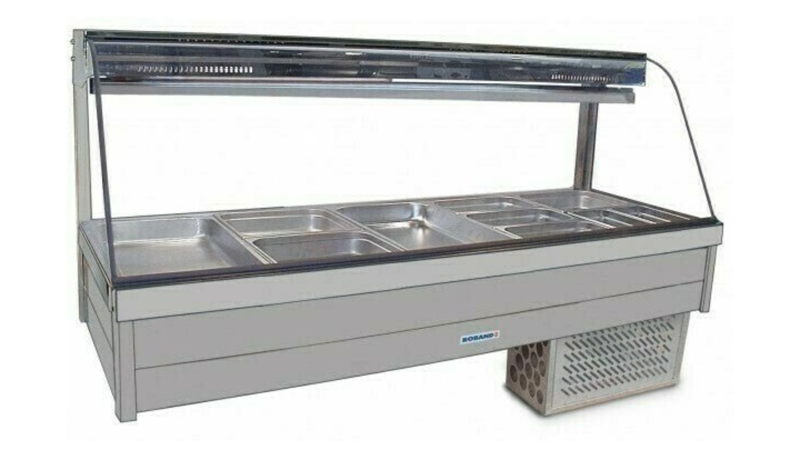 Roband Curved Glass Refrigerated Display Bar with 10 Pan