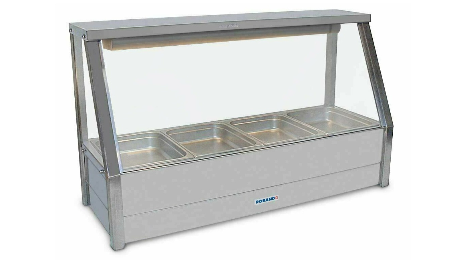 Roband Straight Glass Hot Food Display Bar with 4 Pan Single Row