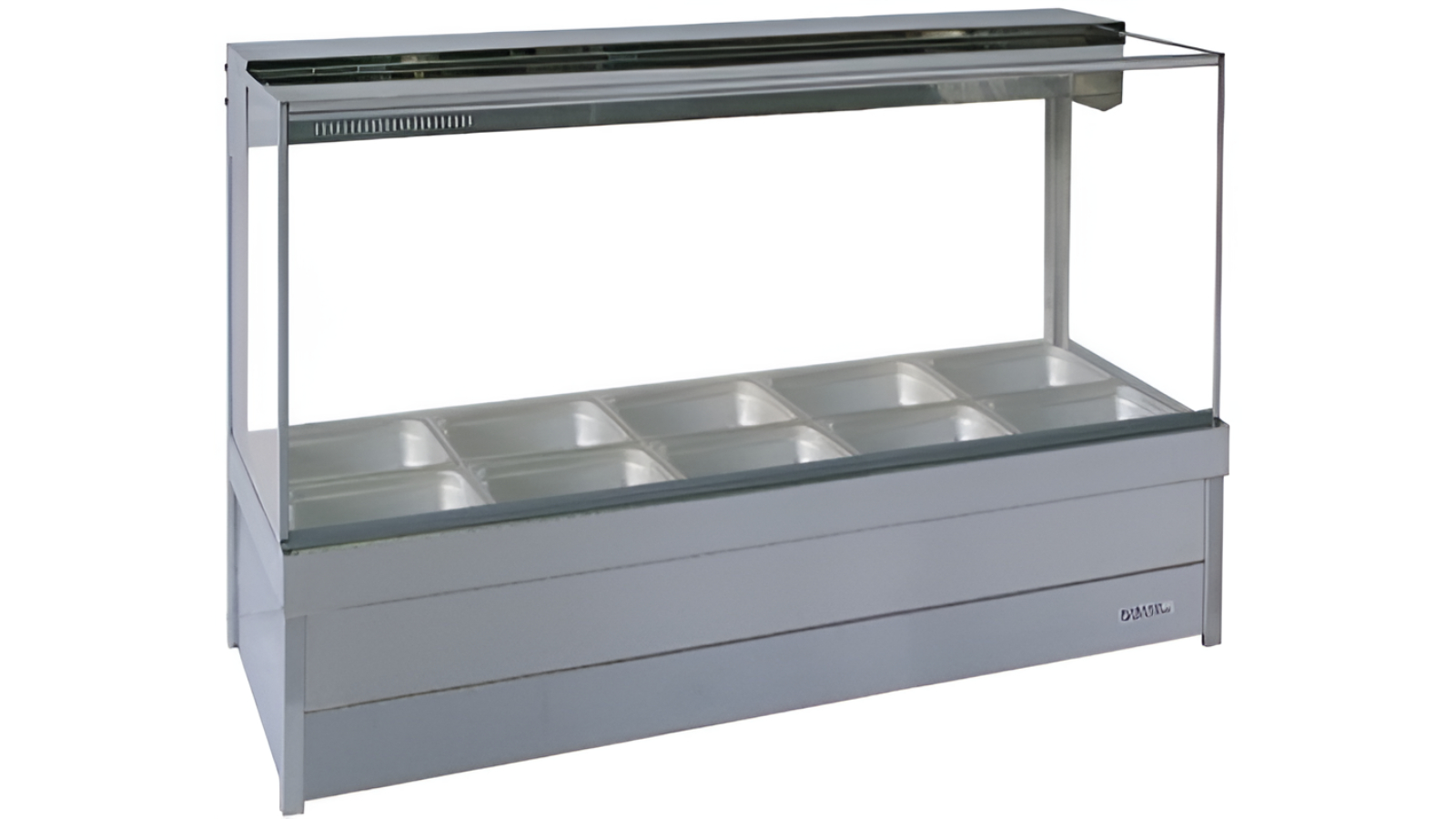 Roband 10 Pan Double Row with Roller Door Hot Food Display Bar
