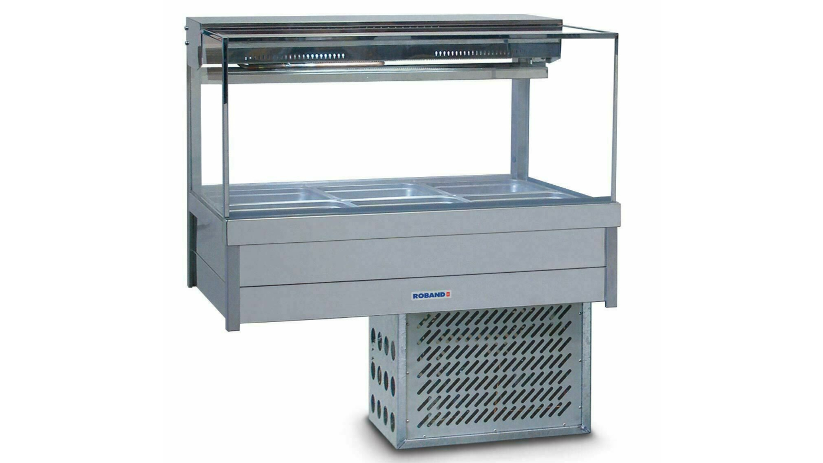 Roband 6 Pan Piped and Foamed Square Glass Refrigerated Display Bar
