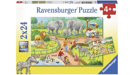 Ravensburger 2x24-Piece A Day at the Zoo Puzzle