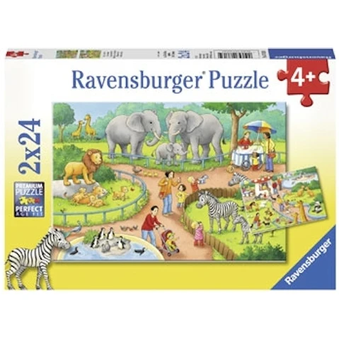 Ravensburger 2x24-Piece A Day at the Zoo Puzzle