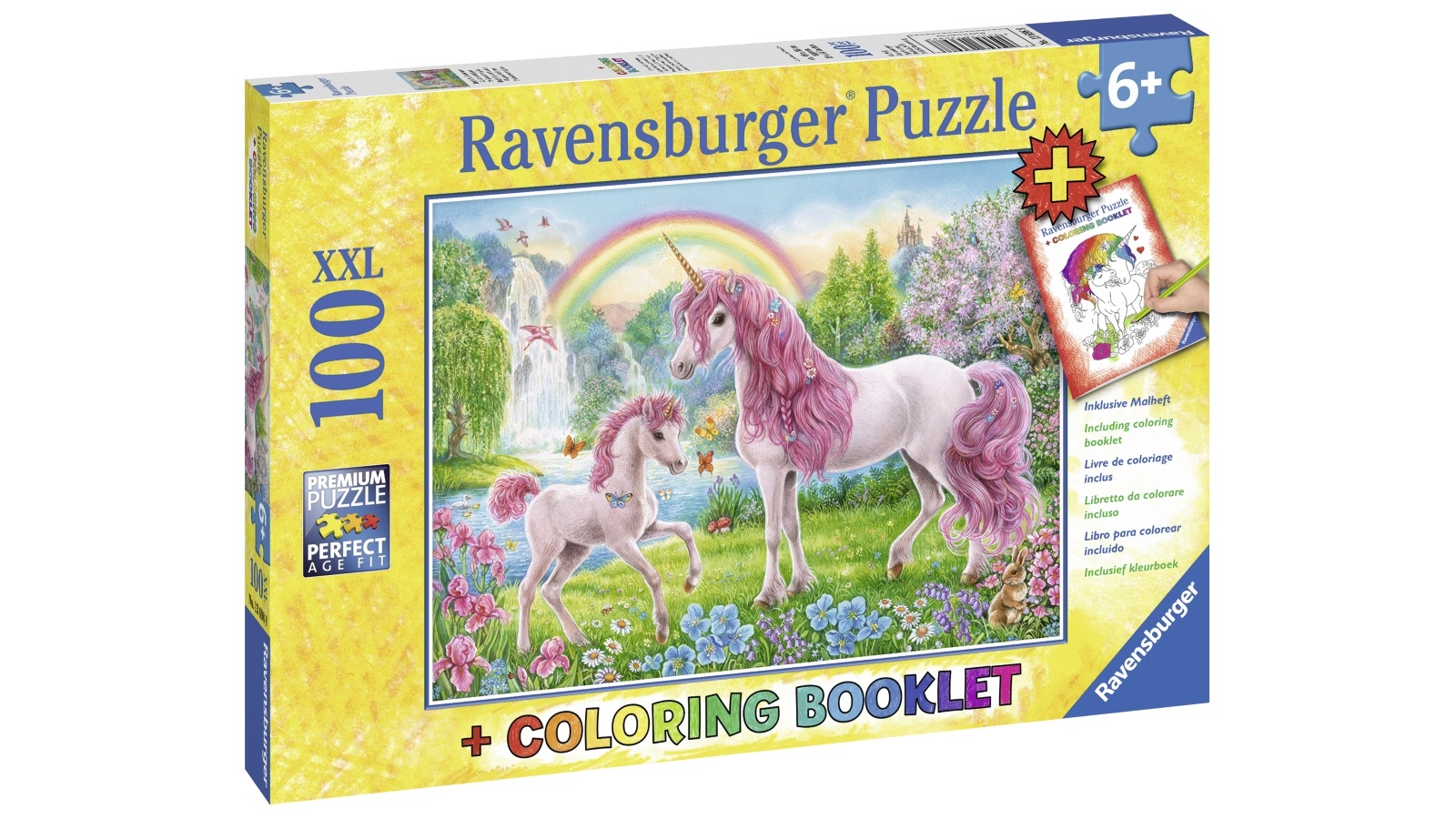 Ravensburger 100 Piece Magical Unicorns Puzzle Colouring Booklet