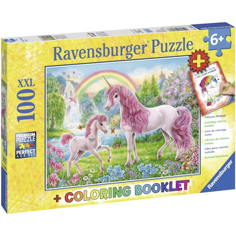 Ravensburger 100 Piece Magical Unicorns Puzzle Colouring Booklet