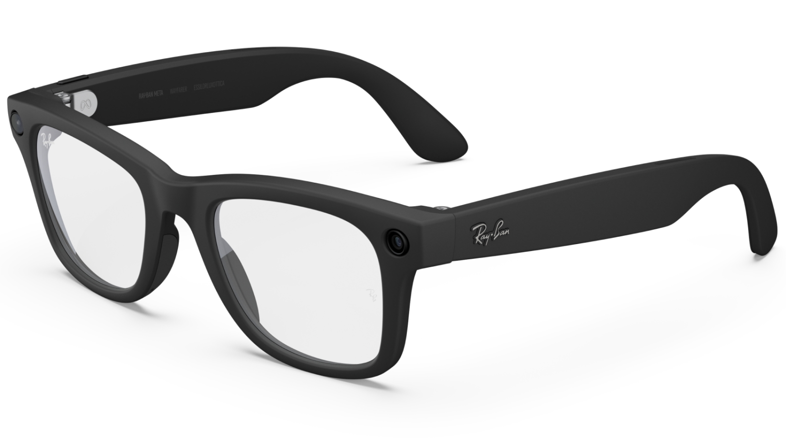 Ray-Ban Meta Wayfarer Gen 2 AI Glasses - Matte Black Frame with Clear Lens