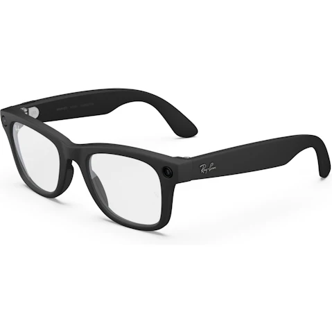 Ray-Ban Meta Wayfarer Gen 2 AI Glasses - Matte Black Frame with Clear Lens