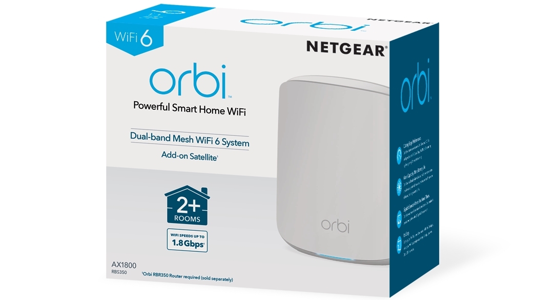 NETGEAR Orbi WiFi 6 Dual-band Mesh System Add-on Satellite | Harvey Norman