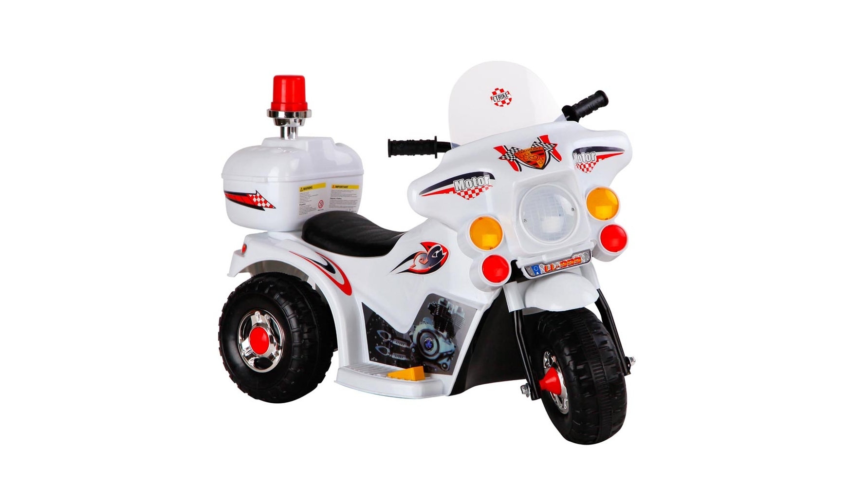 Rigo Kids Ride On Police Motorbike - White