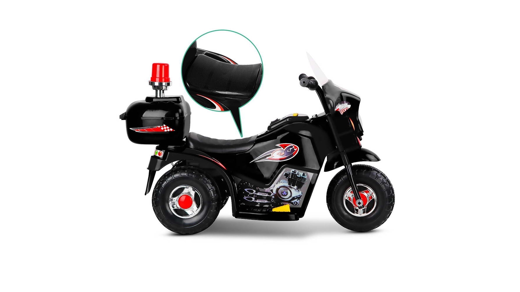 Rigo Kids Ride On Police Motorbike 99 Black Harvey Norman