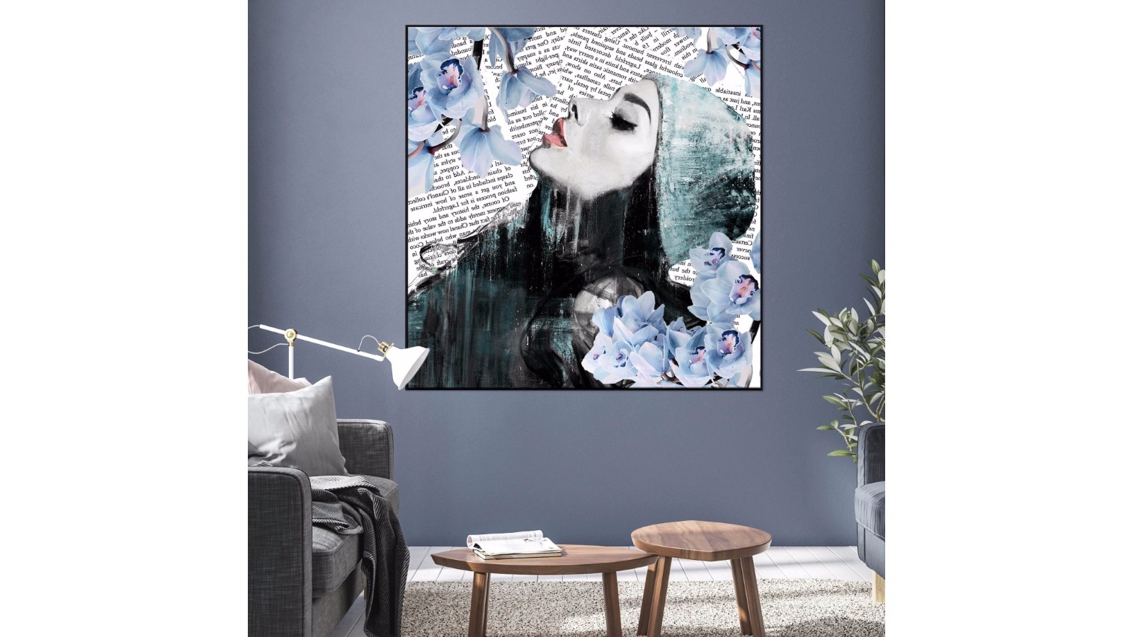 Arte Lab 80x80cm Orchic Scripts Boxed Canvas Harvey Norman