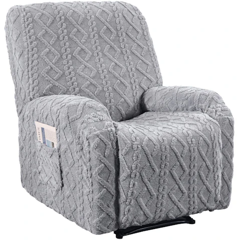 Artiss Recliner Chair Covers with Storage Side Pockets - Grey
