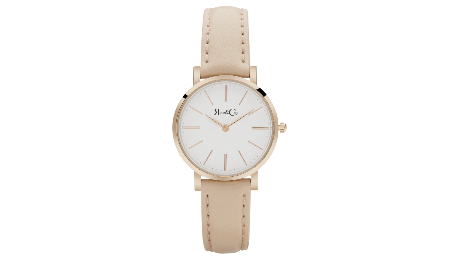 Rose and Coy 3cm Petite Pinnacle Rose Gold - Peach Leather