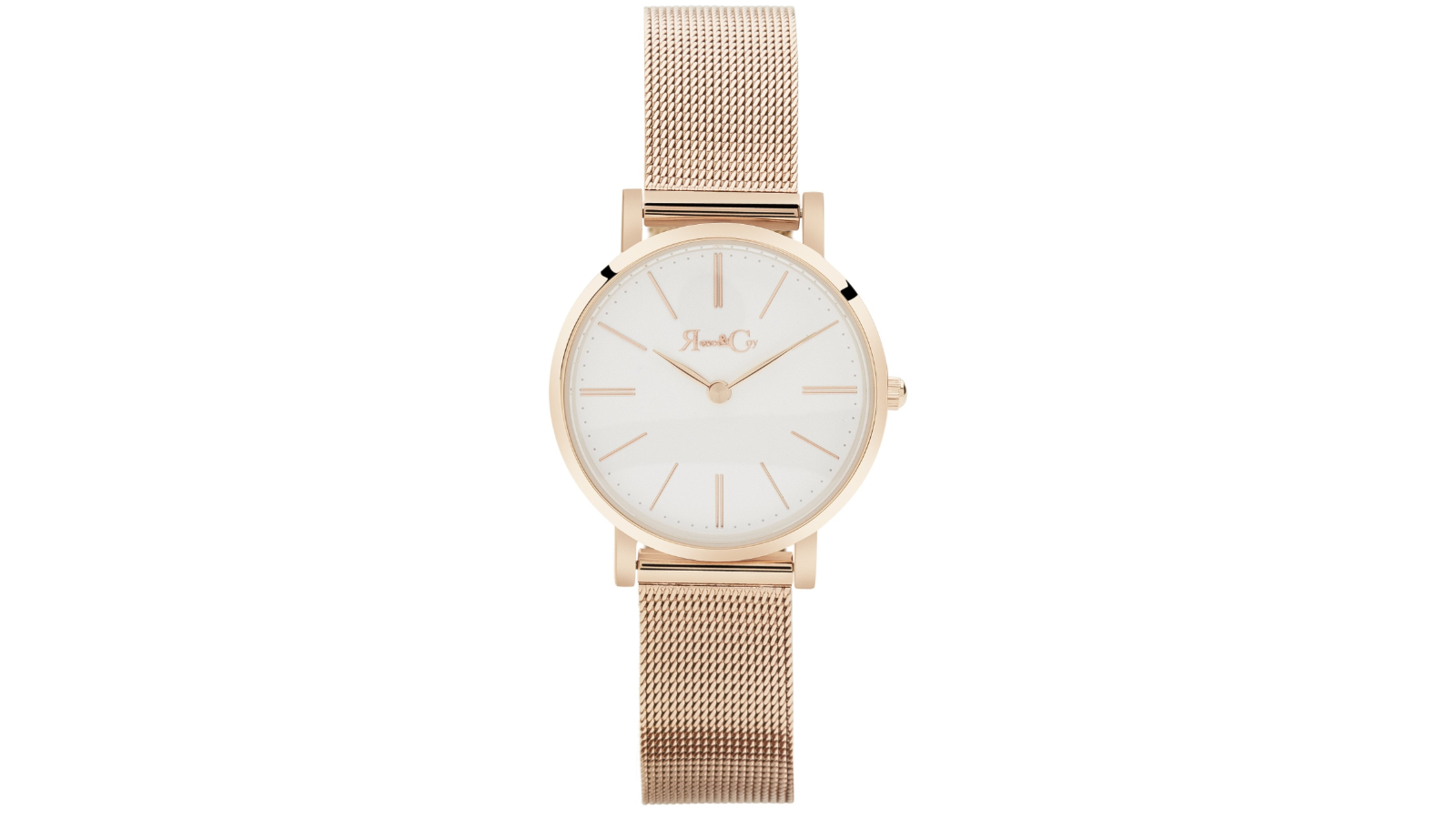 Rose and Coy 3cm Petite Pinnacle Mesh Strap - Rose Gold