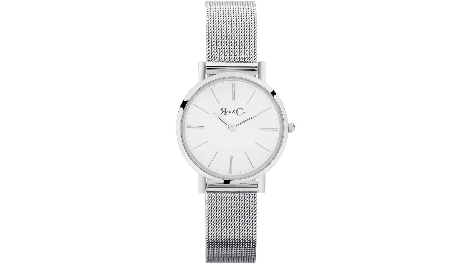 Rose and Coy 3cm Petite Pinnacle Mesh Strap - Silver