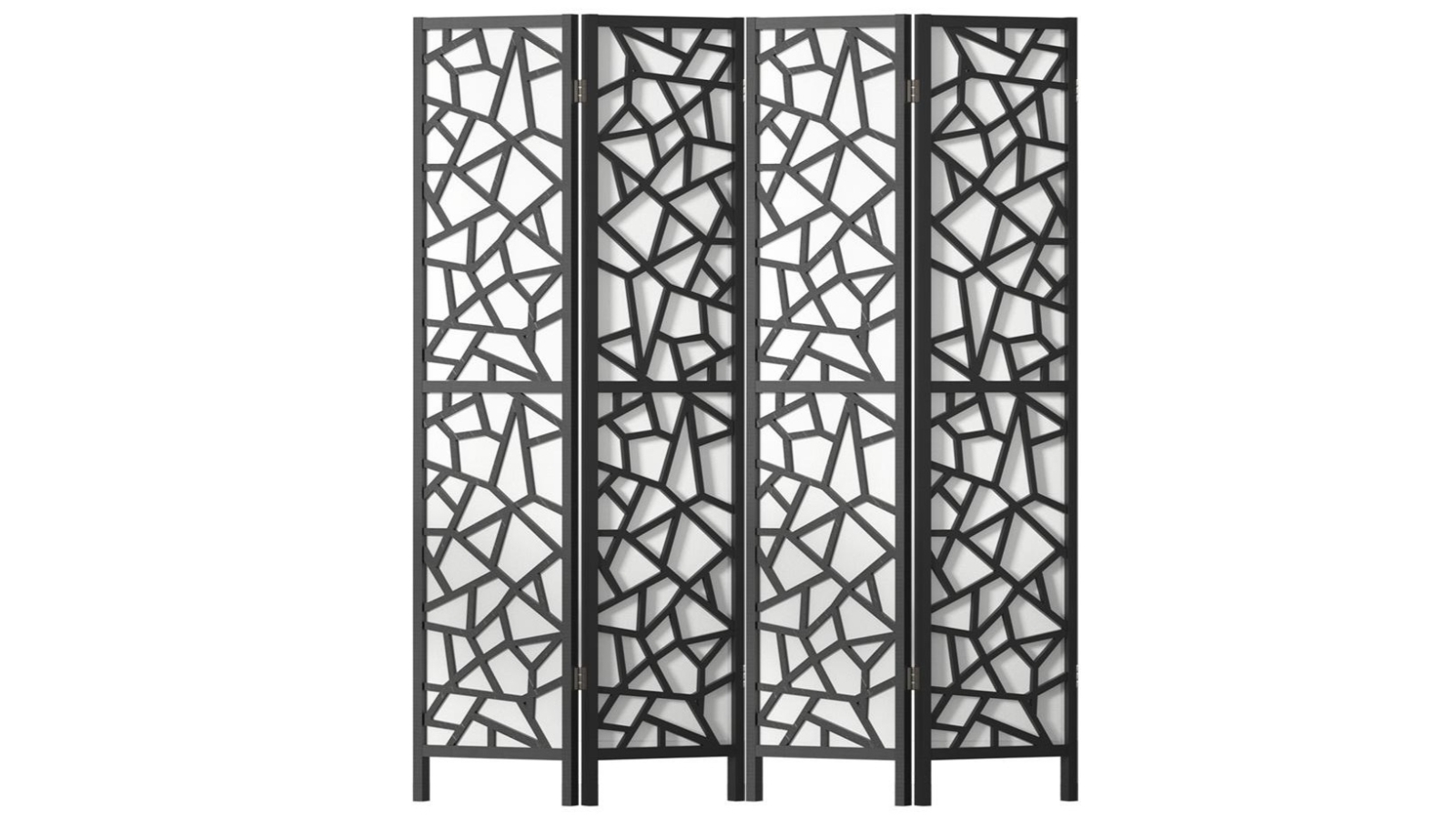 Artiss 4-Panel Solid Pine Wood 162cm Room Divider - Black