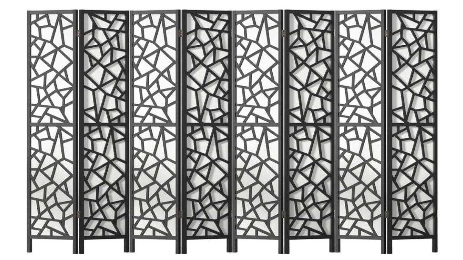Artiss 8-Panel Solid Pine Wood 325cm Room Divider - Black