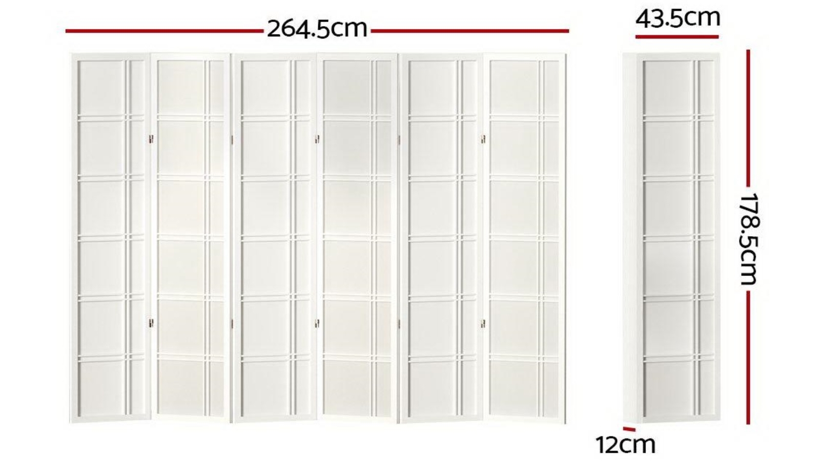 Artiss 6 Panel Square Style Room Divider White Harvey Norman
