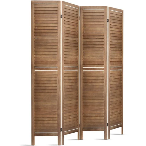 Artiss 4 Panel Room Divider Wood - Brown