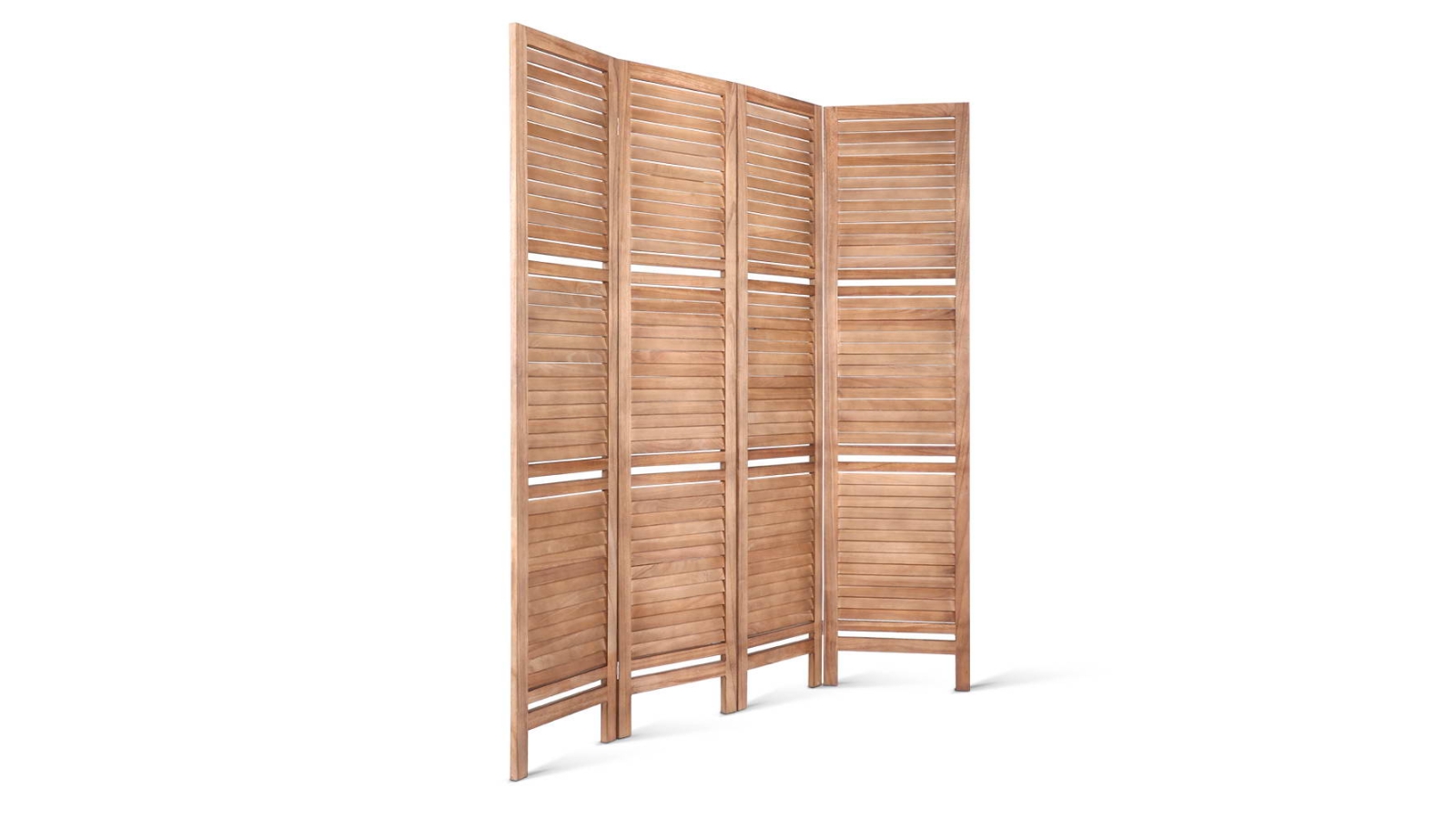 Artiss 4 Panel Room Divider Shelf Brown Harvey Norman