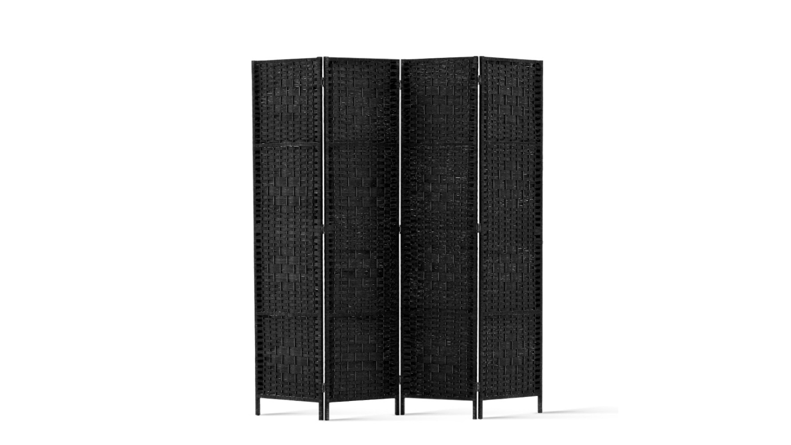 Artiss 4 Panel Woven Room Divider - Black