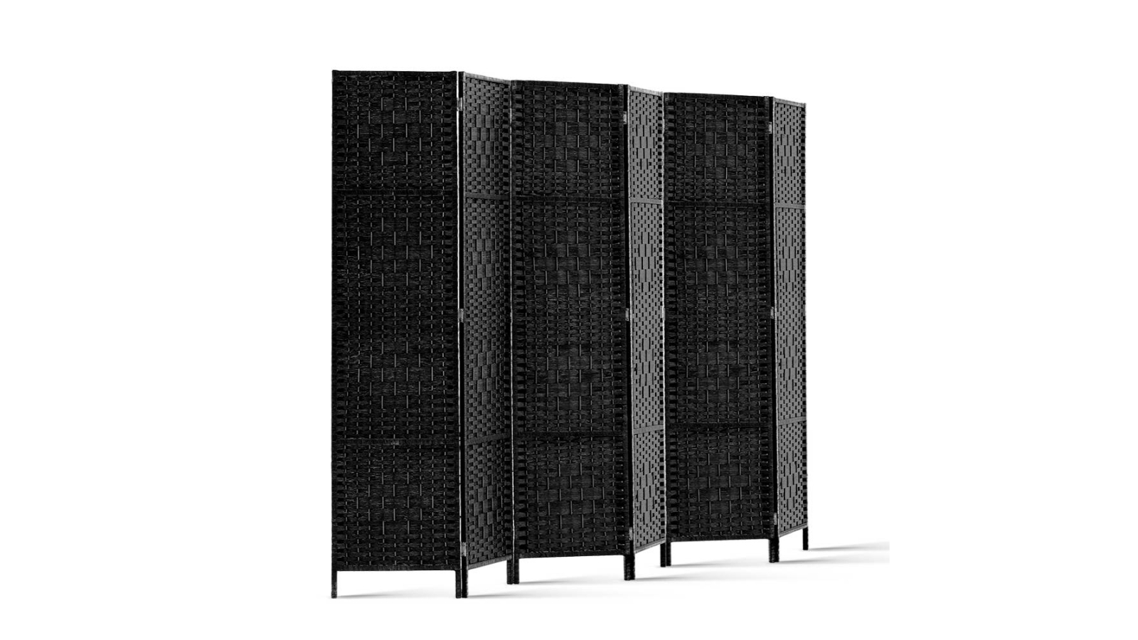 Artiss 6 Panel Room Divider Rattan - Black