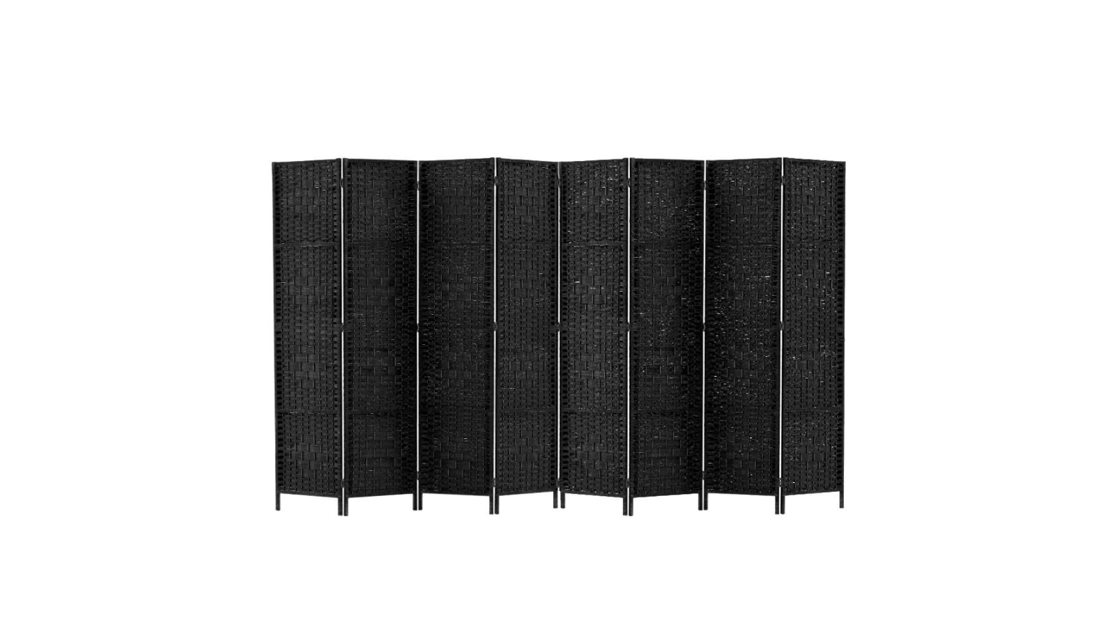Artiss 8 Panel Room Divider Rattan - Black