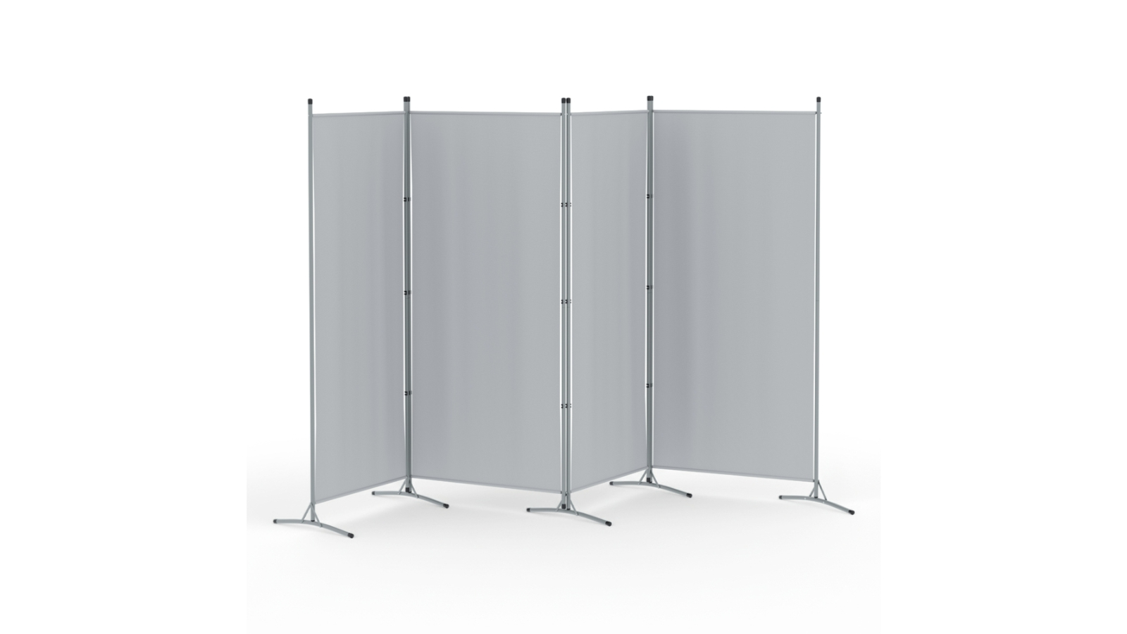 Artiss 345 x 180cm 4-Panel Fabric Screen Room Divider - Grey