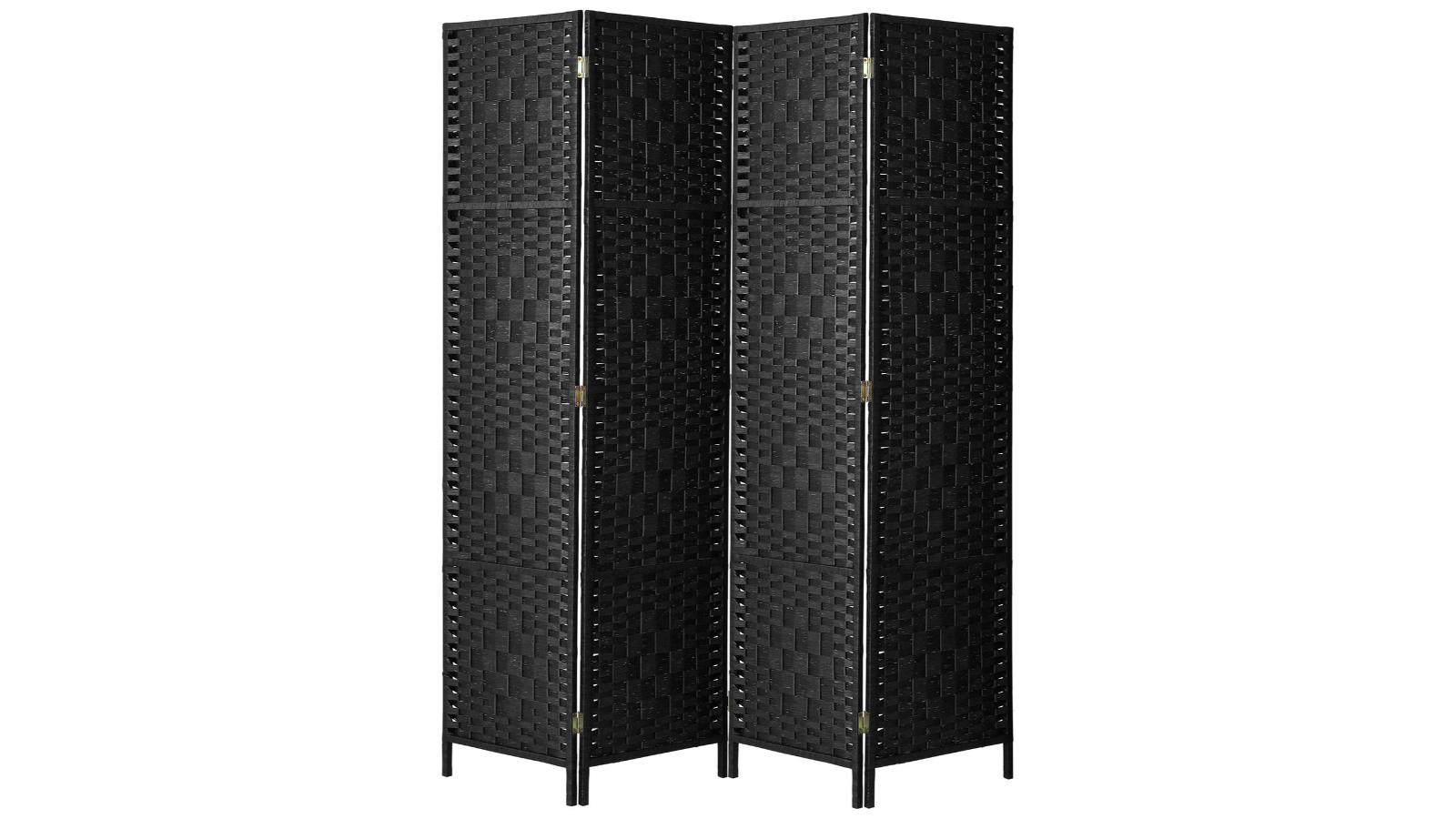 Oikiture Black 4-Panel Room Divider