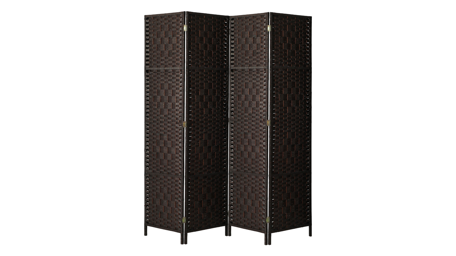 Oikiture Brown 4-Panel Room Divider