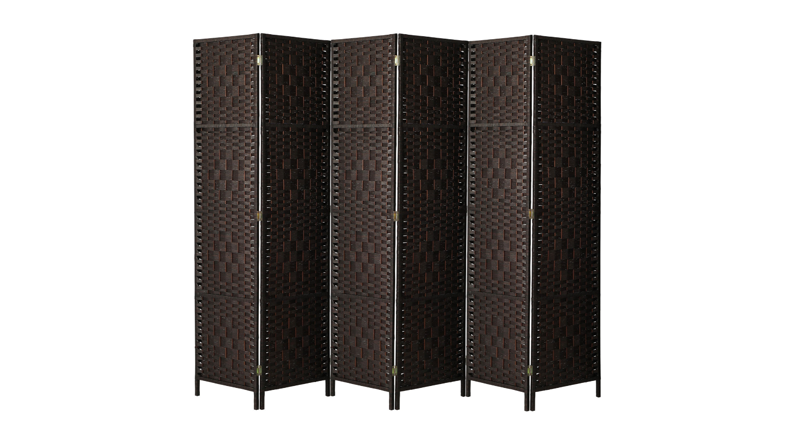 Oikiture Brown 6-Panel Room Divider 