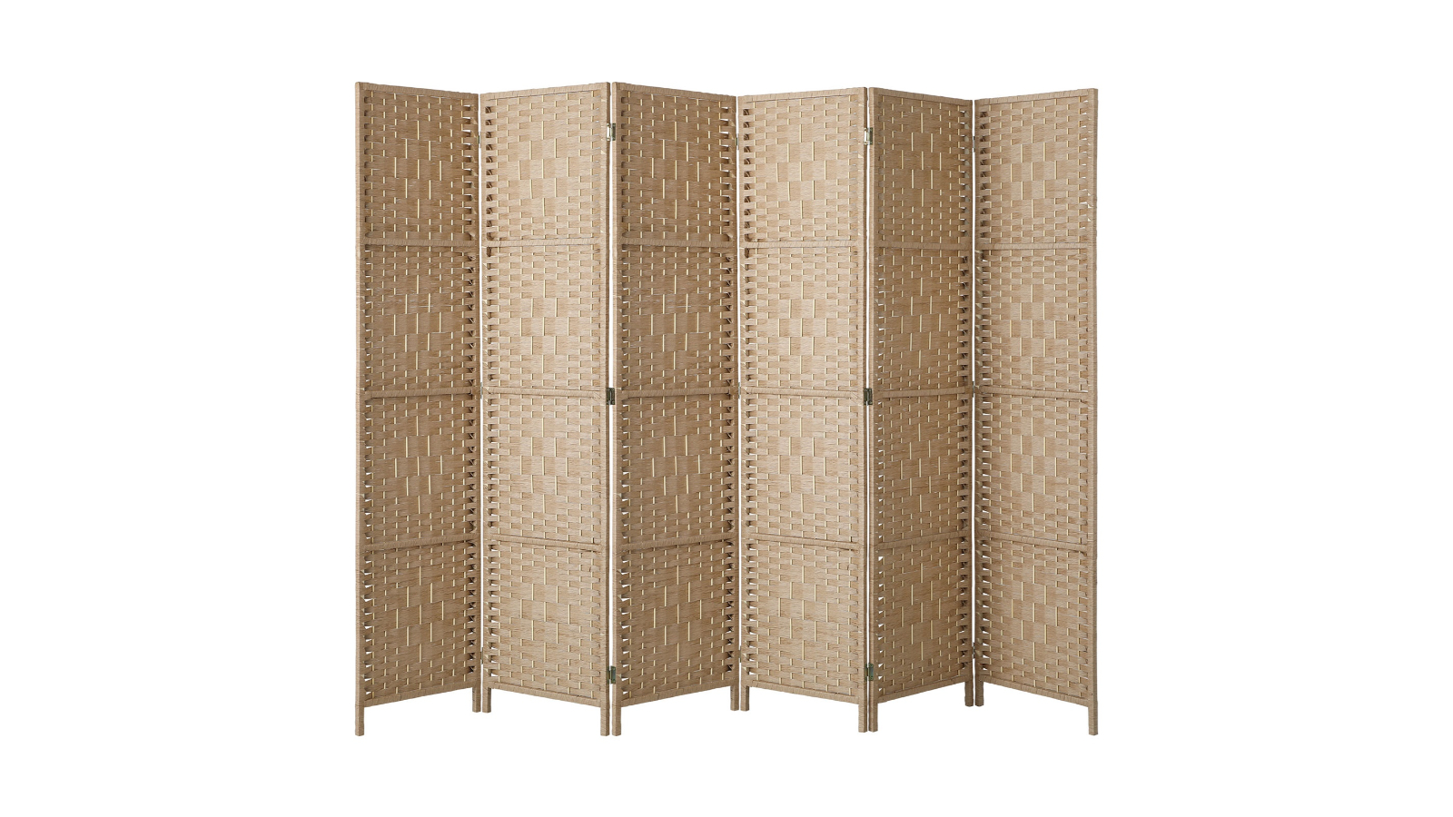 Oikiture Natural 6-Panel Privacy Screen Room Divider 