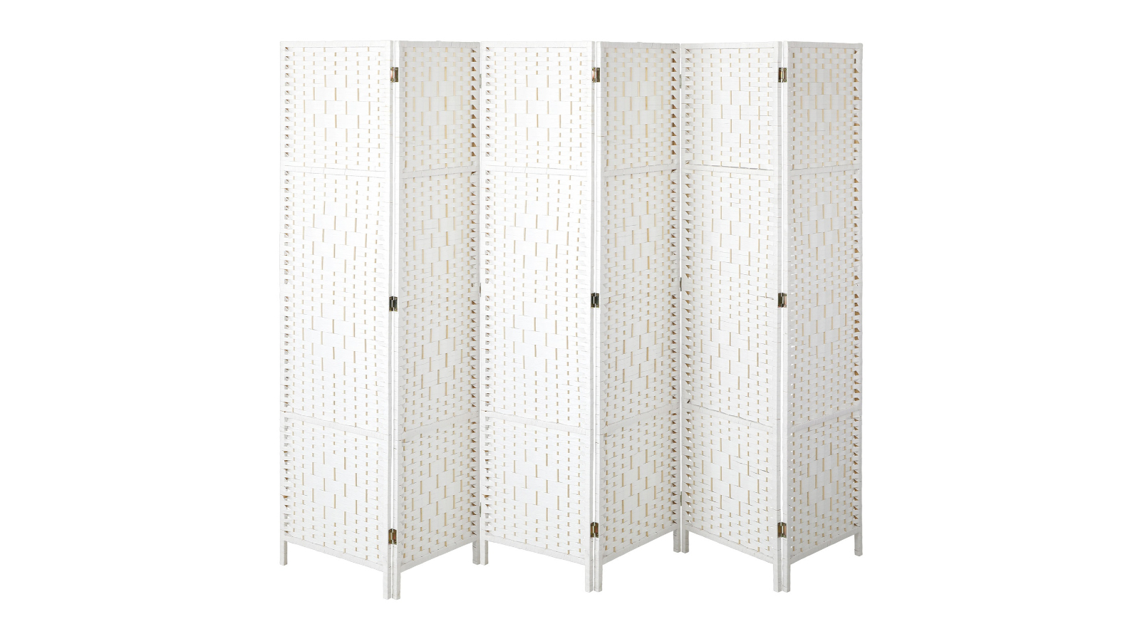 Oikiture White 6-Panel Room Divider 