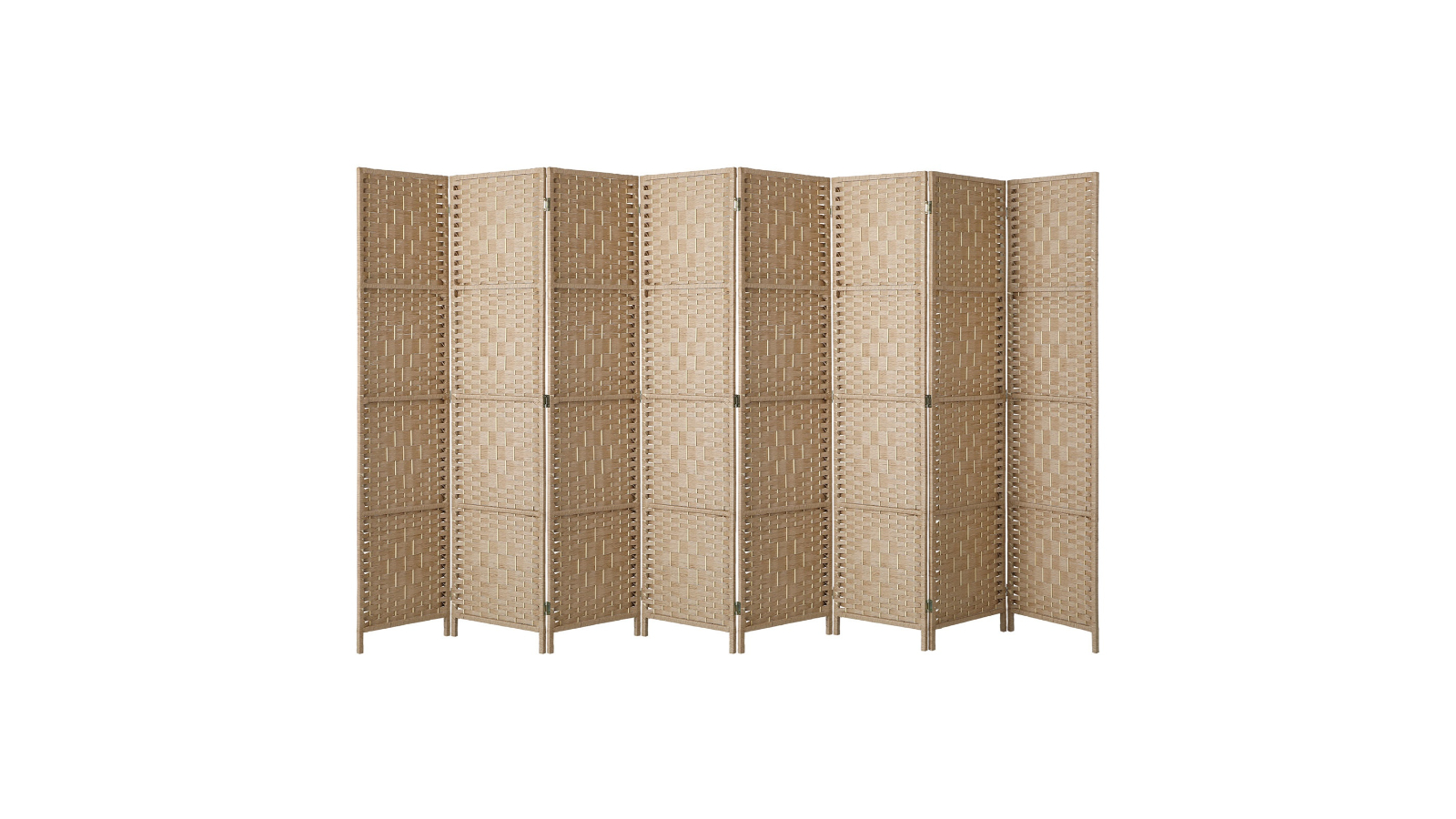 Oikiture Natural 8-Panel Privacy Screen Room Divider 