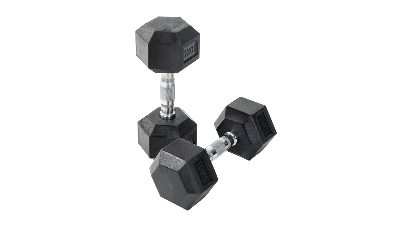 Orbit Fitness Rubber Hex Dumbbell - 10kg