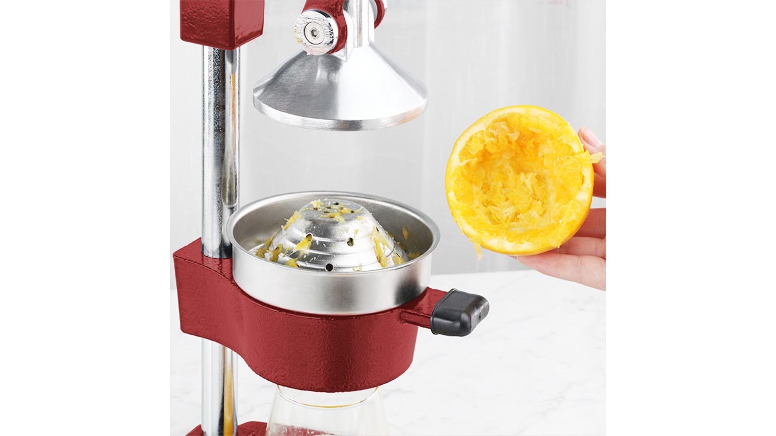 SOGA Stainless Steel Manual Juicer Hand Press Juice Extractor Red