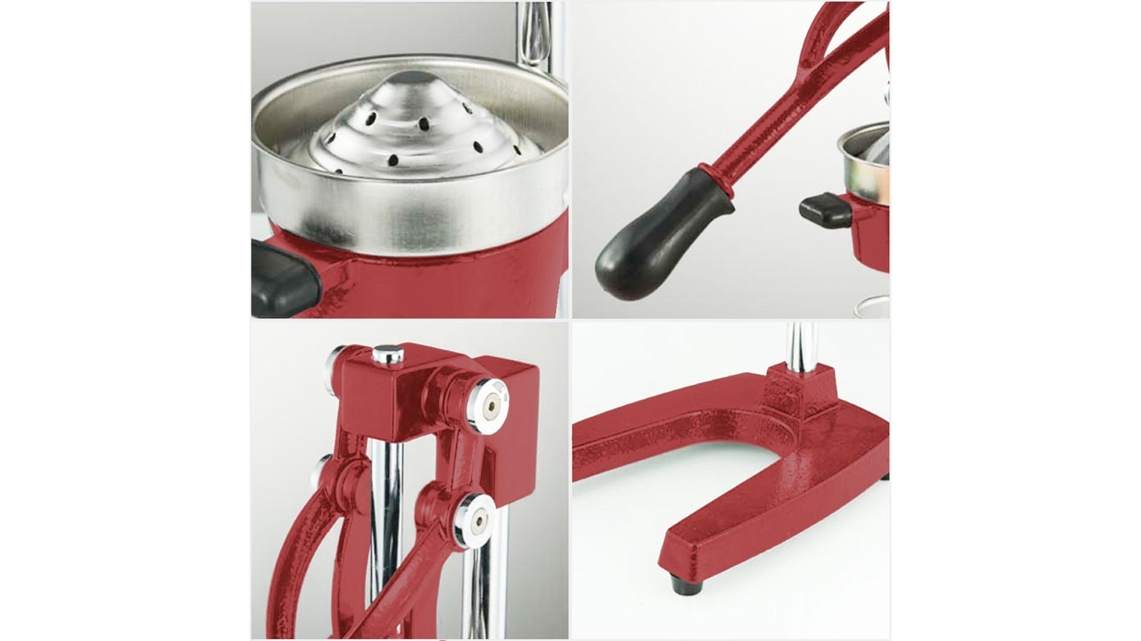 SOGA Stainless Steel Manual Juicer Hand Press Juice Extractor Red