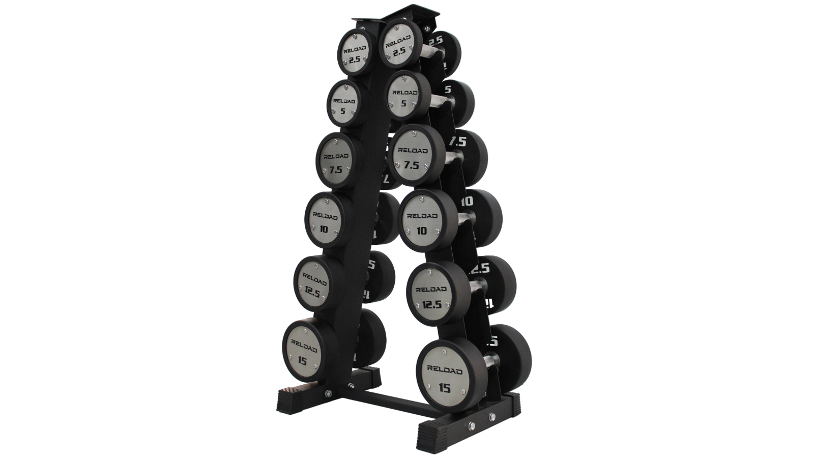 Fitness Hero Reload Premium Round Dumbbell Set and Vertical Rack