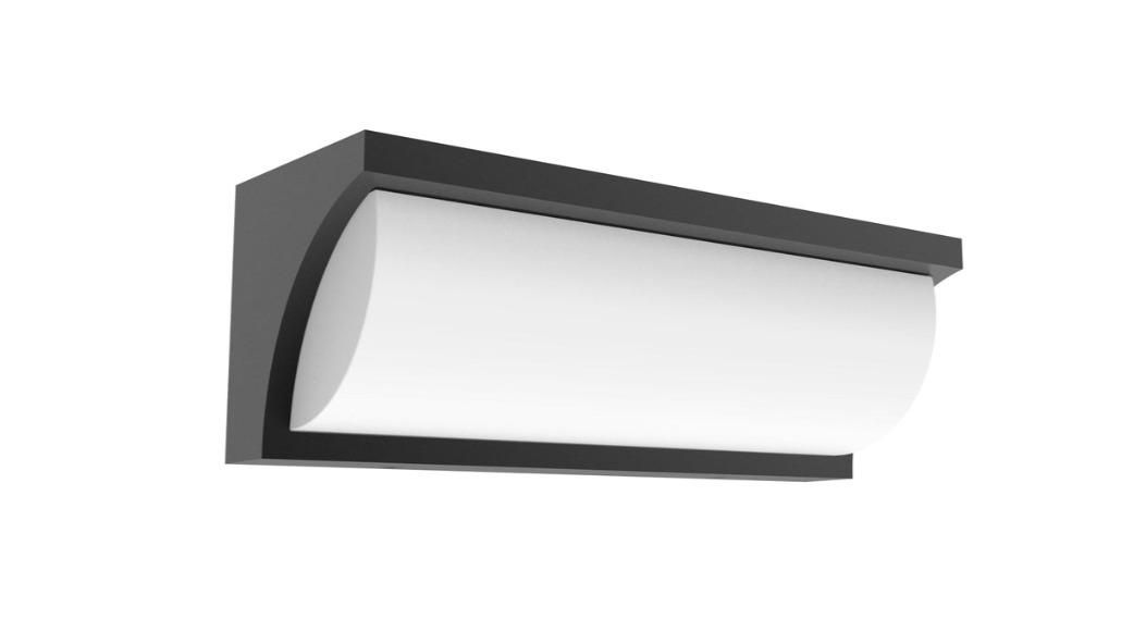 Repisa IP65 Curved Wedge Tri-CCT LED Exterior Wall Light with Opal Diffuser - Dark Grey