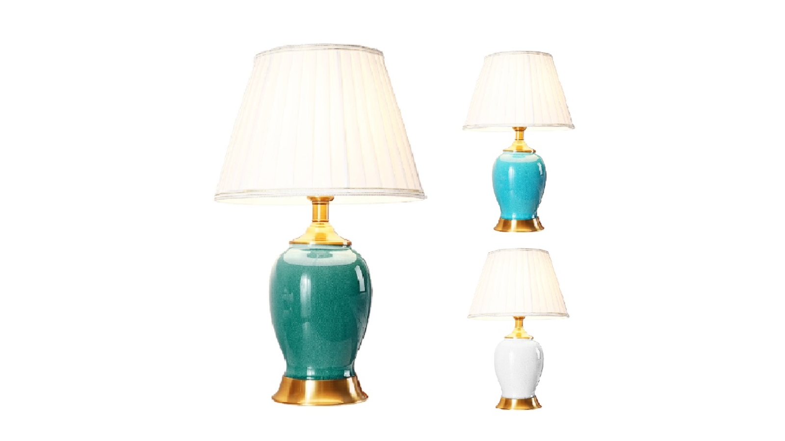 SOGA Ceramic Oval Table Lamp with Gold Metal Base Desk Lamp Harvey Norman